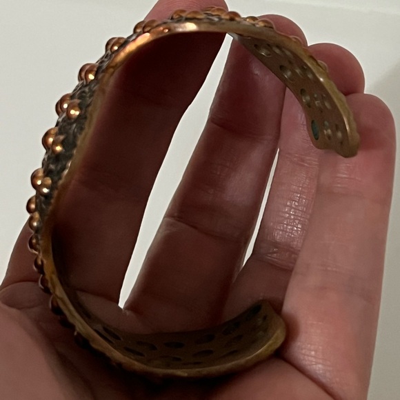 Vintage Navajo Ronnie Willie Signed Copper Cuff Bracelet - Picture 15 of 16